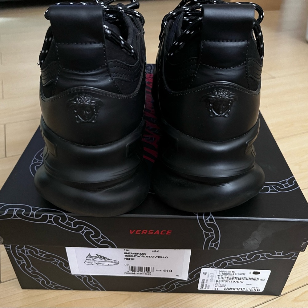 Versace Chain Reaction Sneakers. Worn once. Has original box and dust bag